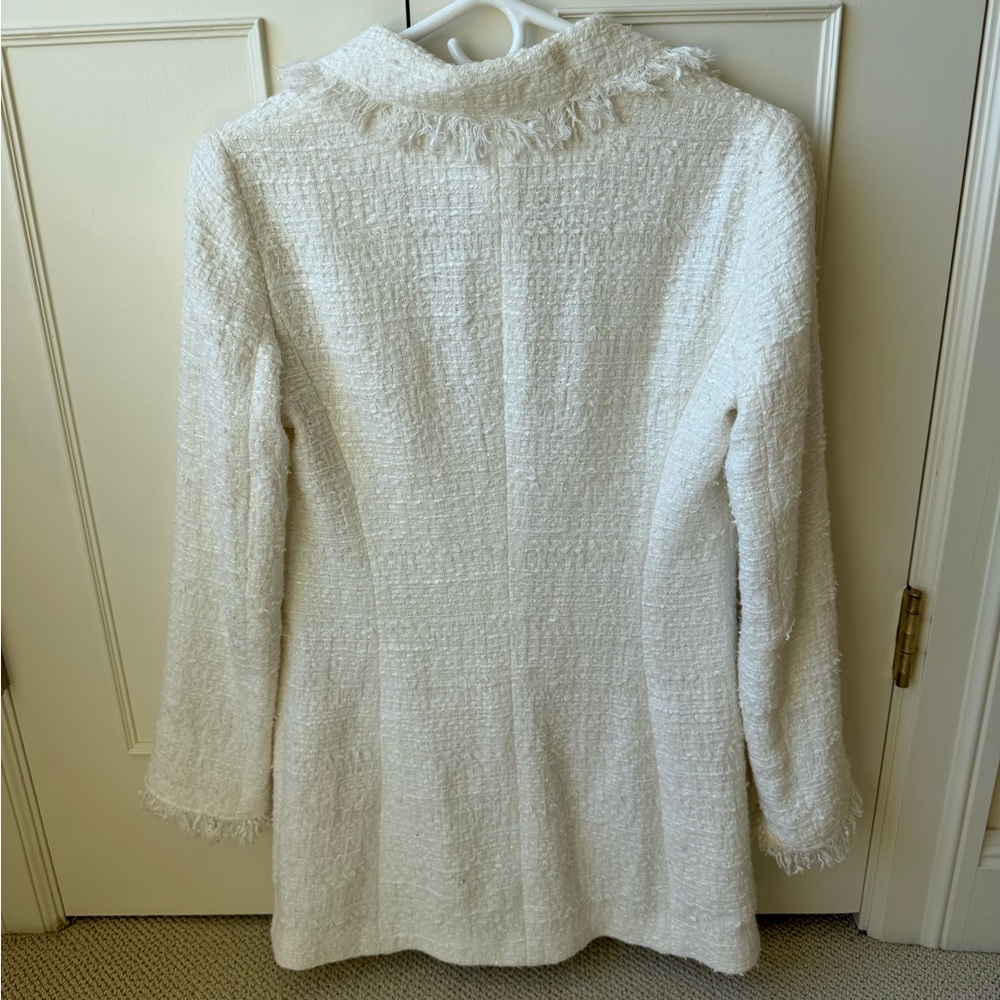 Luisa Spagnoli Tweed White Blazer Limited Edition Occasion Jacket Size 42EU - Picture 8 of 8